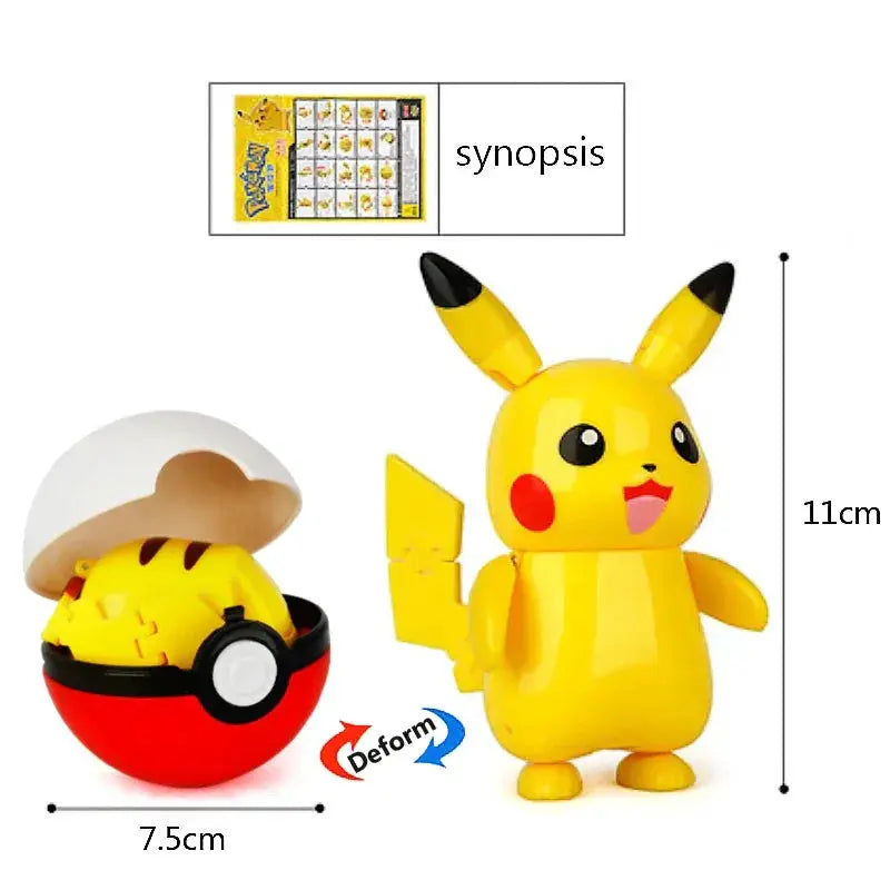 Genuine Pokeball Deformation Toys Pikachu Mewtwo Figures - ToylandEU
