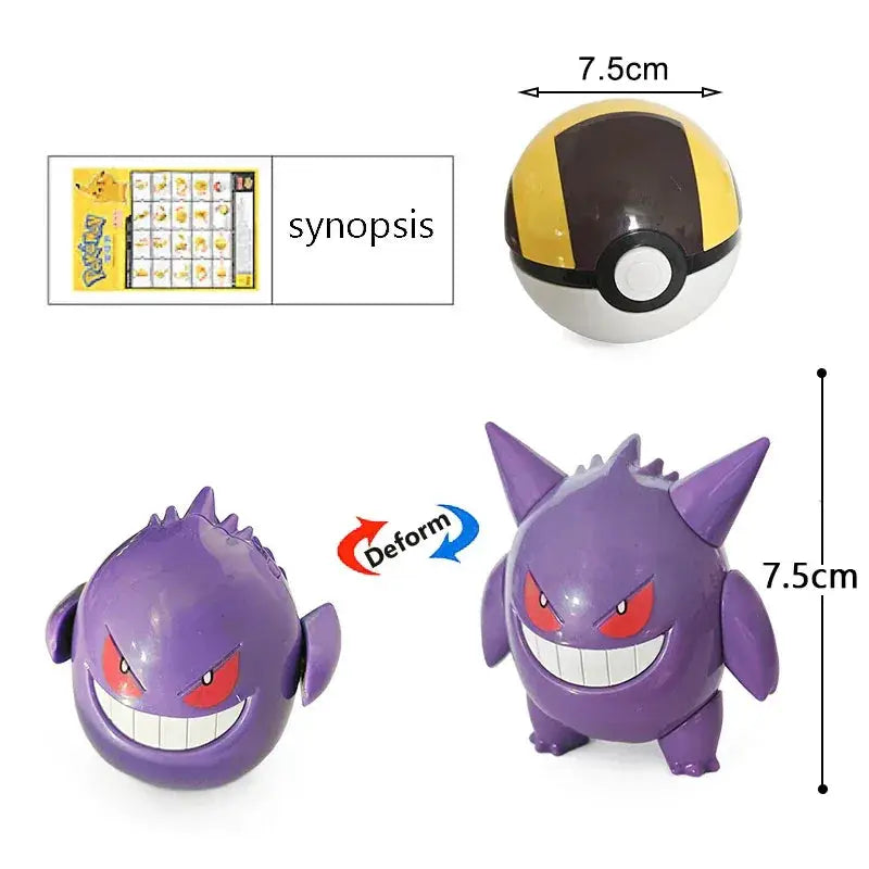 Genuine Pokeball Deformation Toys Pikachu Mewtwo Figures - ToylandEU