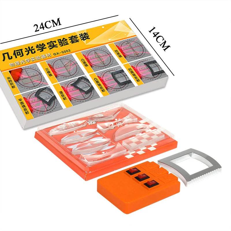 Conjunto de experimentos de óptica geométrica, kit de lentes ópticas, lente côncava convexa, refração de luz, reflexão, ensino de física, presente de ciências - ToylandEU