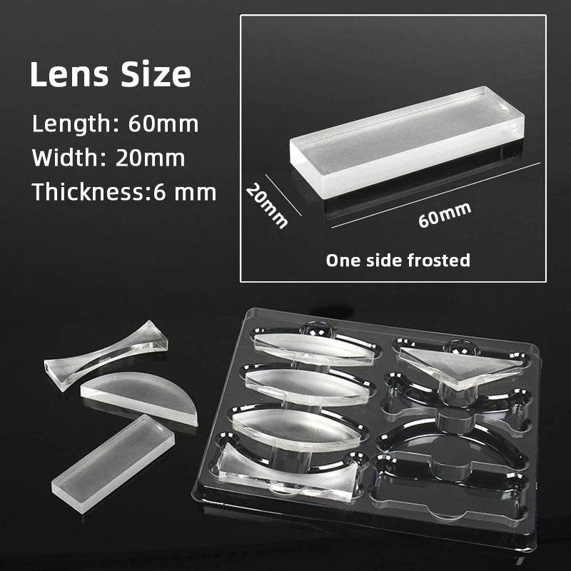 Conjunto de experimentos de óptica geométrica, kit de lentes ópticas, lente côncava convexa, refração de luz, reflexão, ensino de física, presente de ciências - ToylandEU