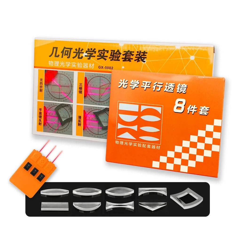 Conjunto de experimentos de óptica geométrica, kit de lentes ópticas, lente côncava convexa, refração de luz, reflexão, ensino de física, presente de ciências - ToylandEU