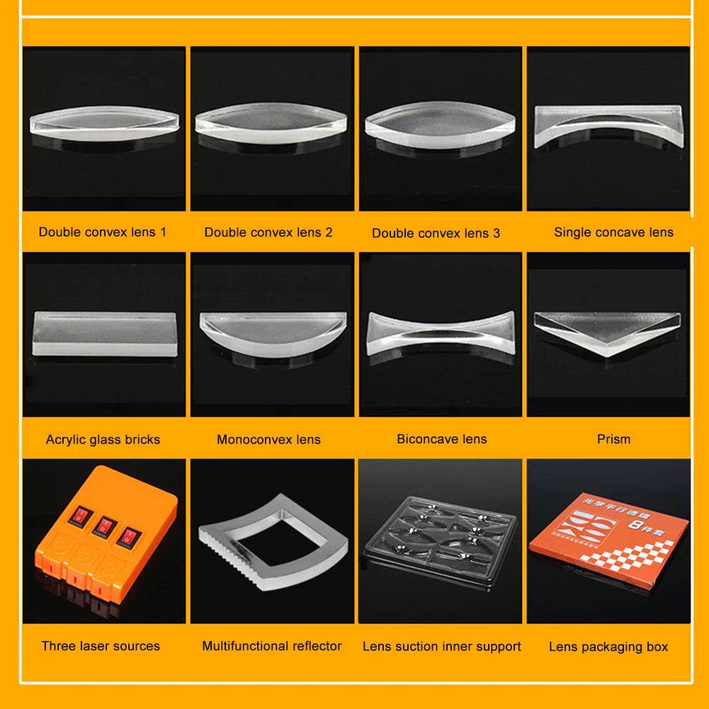 Geometric Optics Experiment Set Optical Lens Kit Convex Concave Light Refract Reflect Physics Teaching Kid Science Gift - ToylandEU