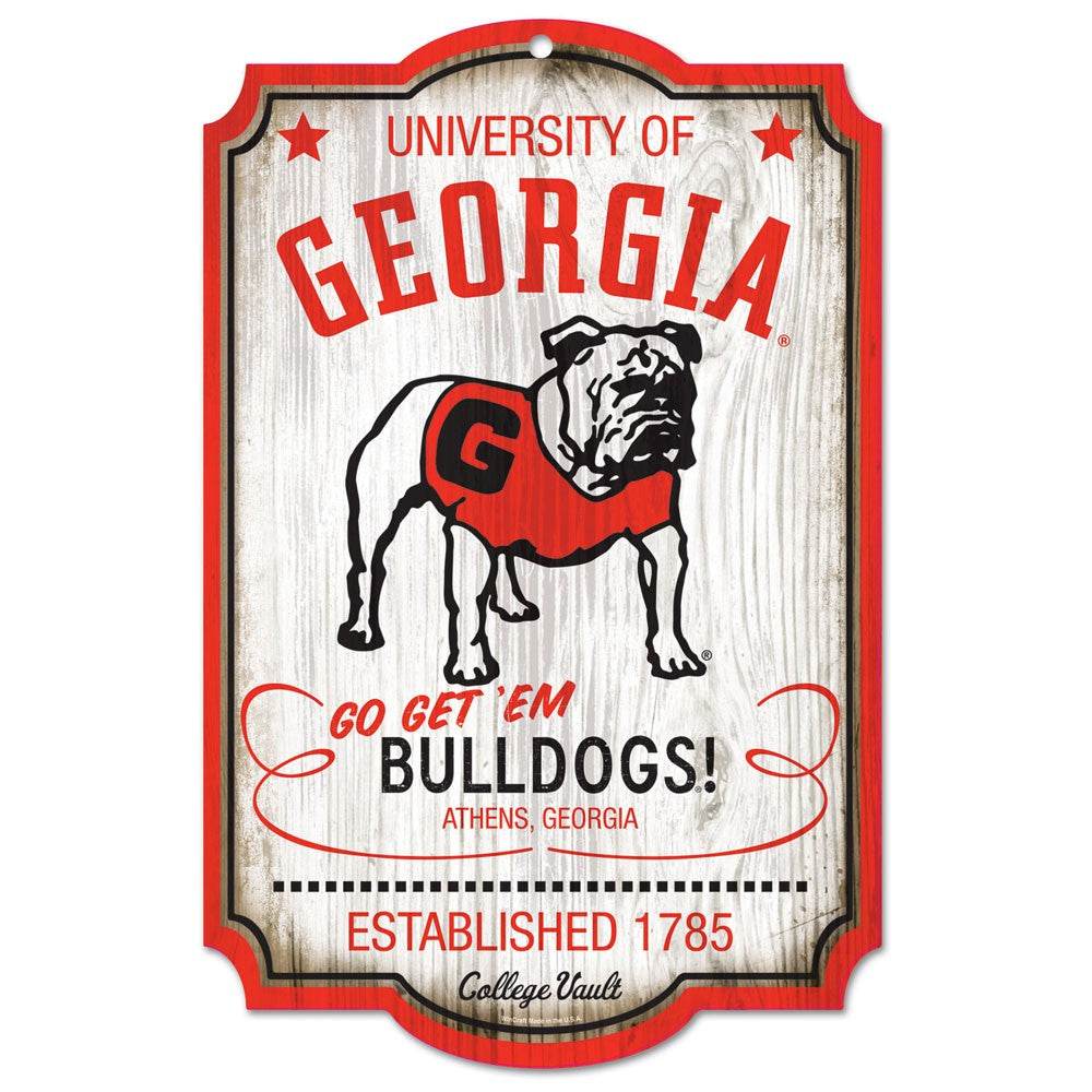 Georgia Bulldogs 11x17 Vault Style Wood Sign College - ToylandEU