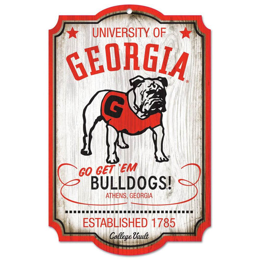 Georgia Bulldogs 11x17 Vault Style Wood Sign College - ToylandEU