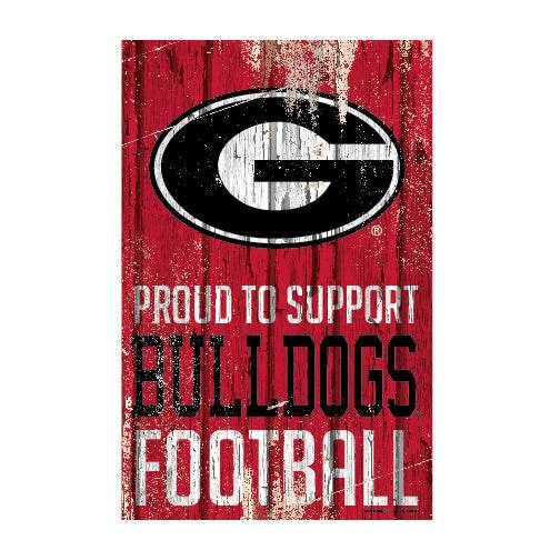 Georgia Bulldogs 11x17 Wood Sign Proud To Support Design - ToylandEU