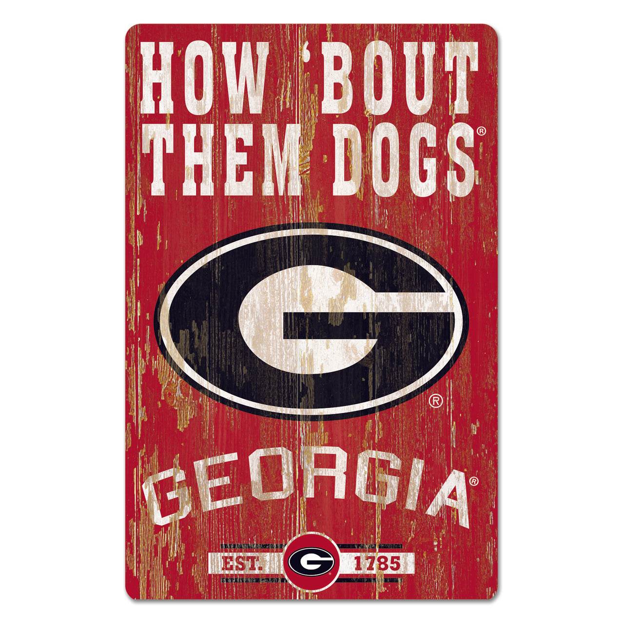 Georgia Bulldogs 11x17 Wood Sign Slogan Design Wincraft - ToylandEU