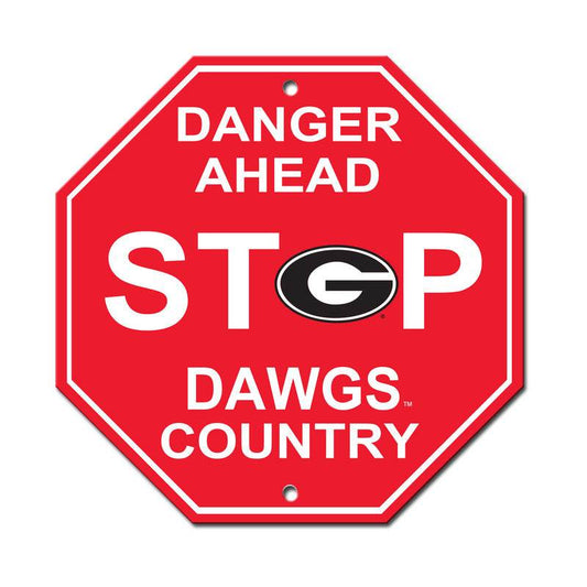 Georgia Bulldogs 12x12 Plastic Stop Style Sign For Man Cave - ToylandEU