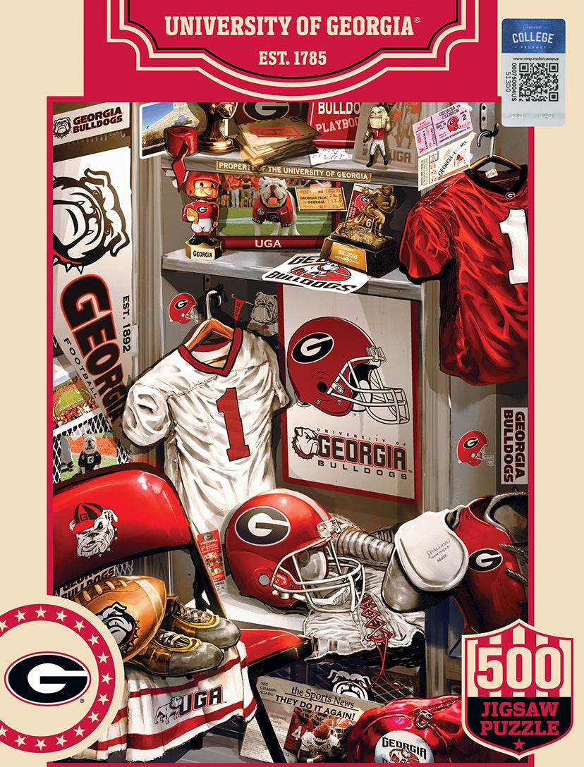 Georgia Bulldogs Locker Room 500 Piece Puzzle Memorabilia - ToylandEU
