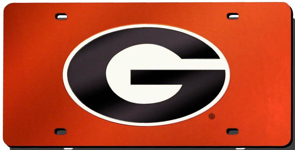 Georgia Bulldogs Red Laser Cut License Plate For Car Display - ToylandEU