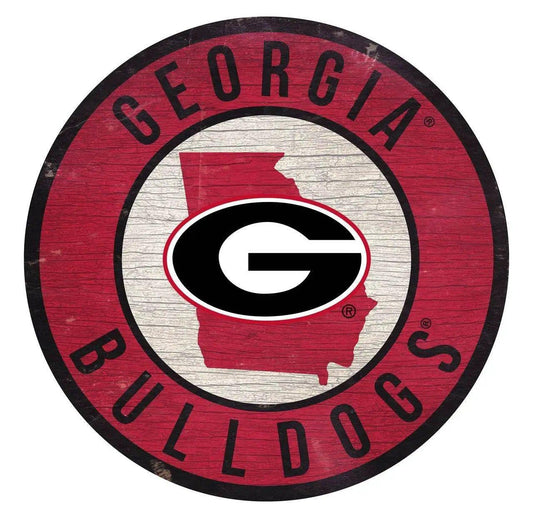  Georgia Bulldogs Round Wood Sign 12 Inch State Design -  ToylandEU™