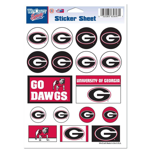 Georgia Bulldogs Vinyl Decal Sheet 5x7 Sticker Pack - ToylandEU