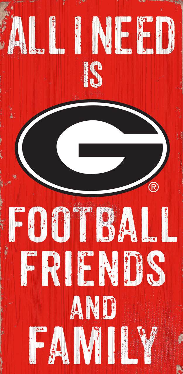 Georgia Bulldogs Wood Sign 6x12 Football Friends And Family - ToylandEU