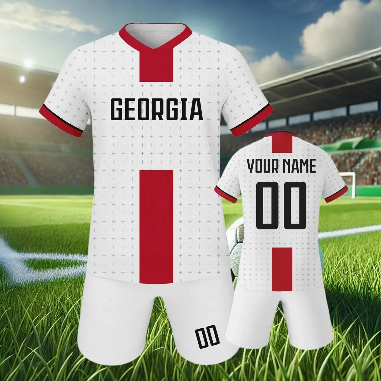 Georgia Custom Kids Soccer Jersey Kit With Personalized Name And Number Unisex Youth Football Training Uniform - ToylandEU