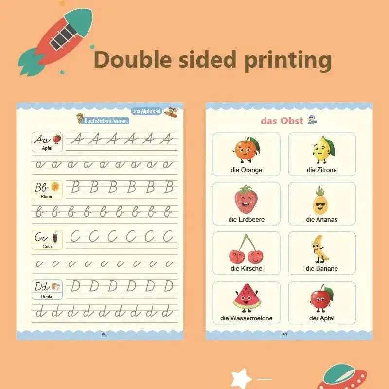 German Magic Books for Children Reusable 3D Groove Magic Notebook Writing for Lettering Calligraphy Set Montessori Ring Notebook - ToylandEU