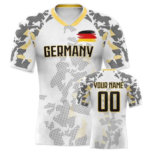 Custom Germany Soccer Jersey Personalized Name Number, National Team Football Shirt V-Neck Flag Design for Men Youth Women - ToylandEU