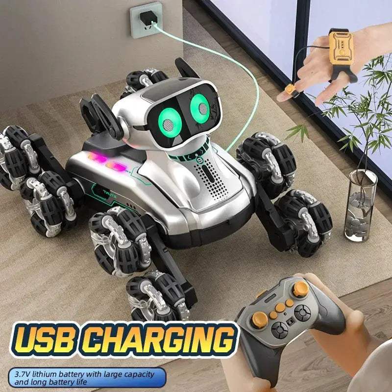 Gesture Control RC Robot Dog With Dancing Eight Wheel Stunts - ToylandEU