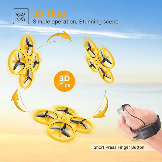 Gesture-Controlled Mini Drone with LED Lights - Fun Flying Experience! - ToylandEU