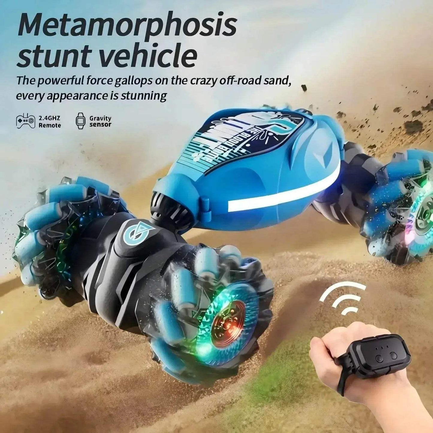 Gesture-Controlled Morphing Off-Road Stunt Car for Kids - Rechargeable Four-Wheel Drive Adventure Vehicle - ToylandEU