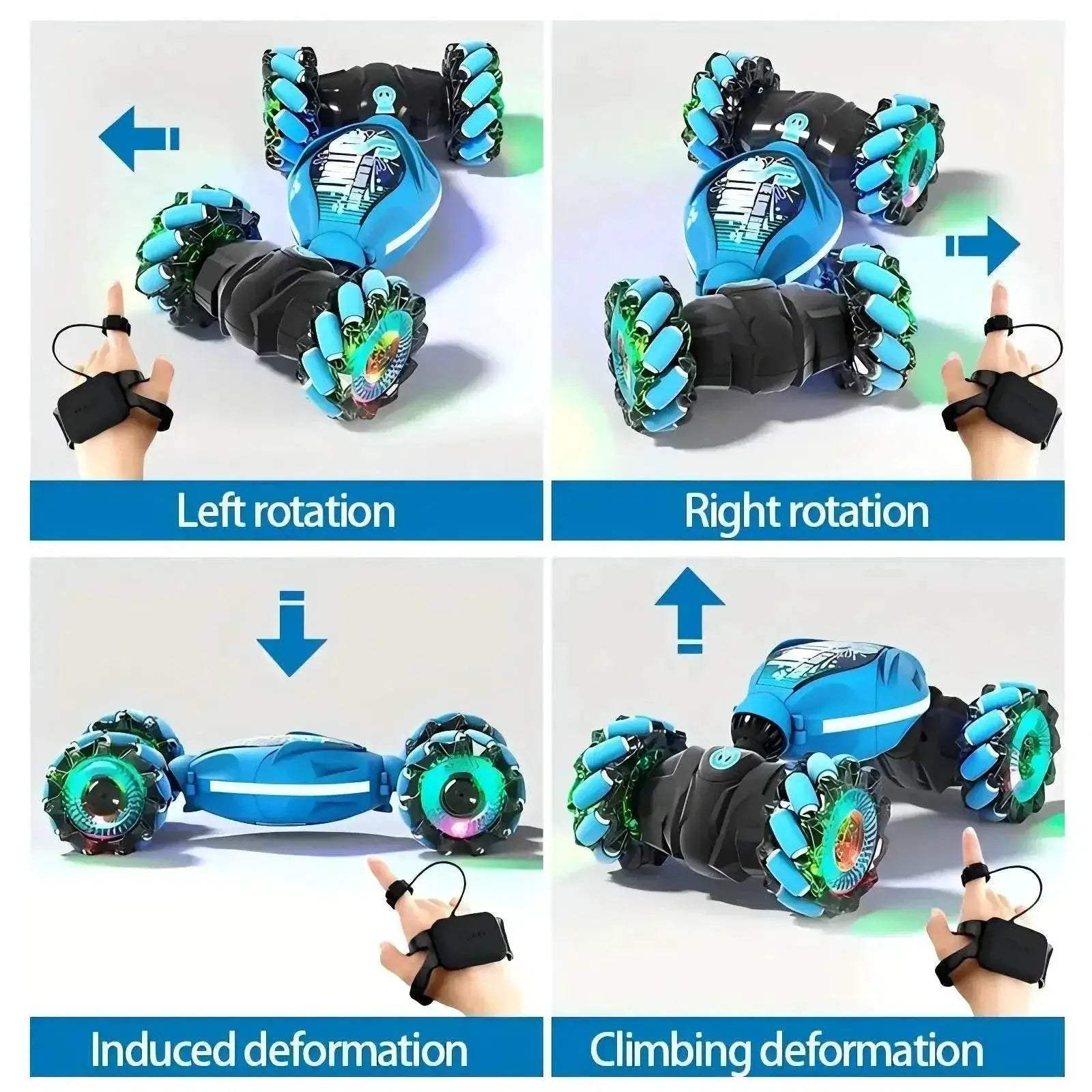 Gesture-Controlled Morphing Off-Road Stunt Car for Kids - Rechargeable Four-Wheel Drive Adventure Vehicle - ToylandEU
