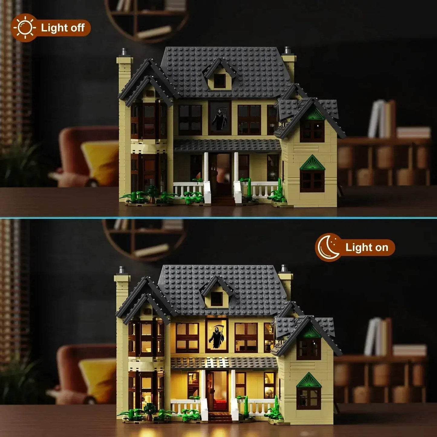 Ghostface House Building Blocks Set With LED Light Halloween - ToylandEU