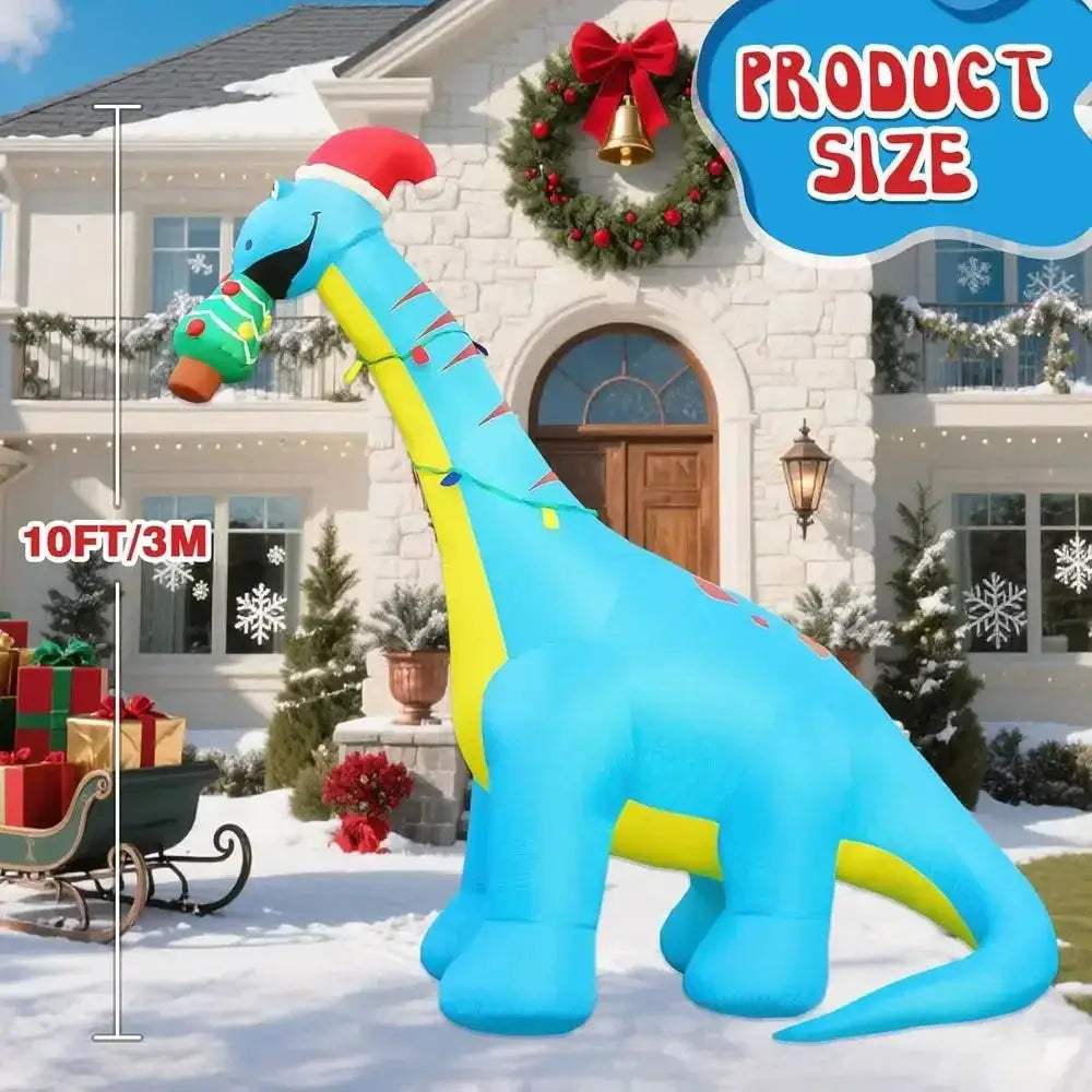 Giant 10Ft Dinosaur Inflatable Outdoor Christmas Decor - ToylandEU