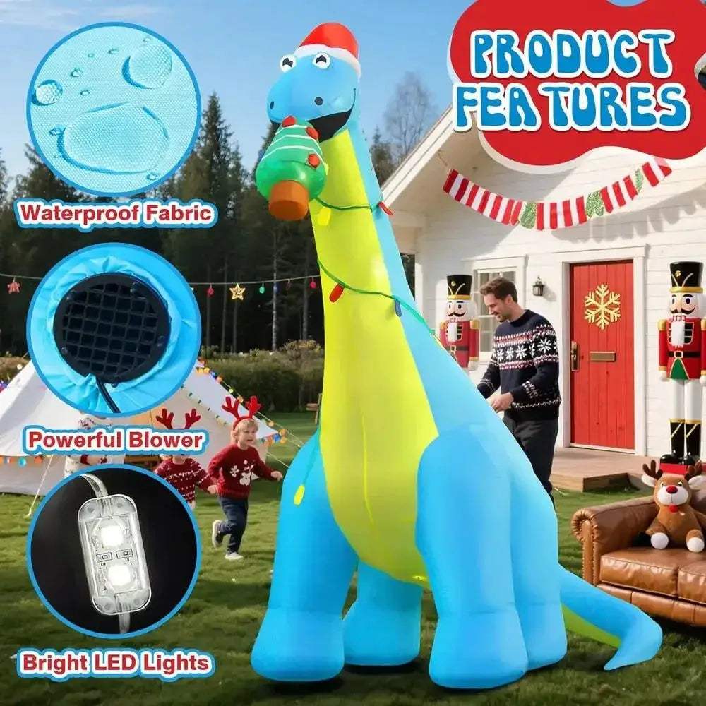 Giant 10Ft Dinosaur Inflatable Outdoor Christmas Decor - ToylandEU