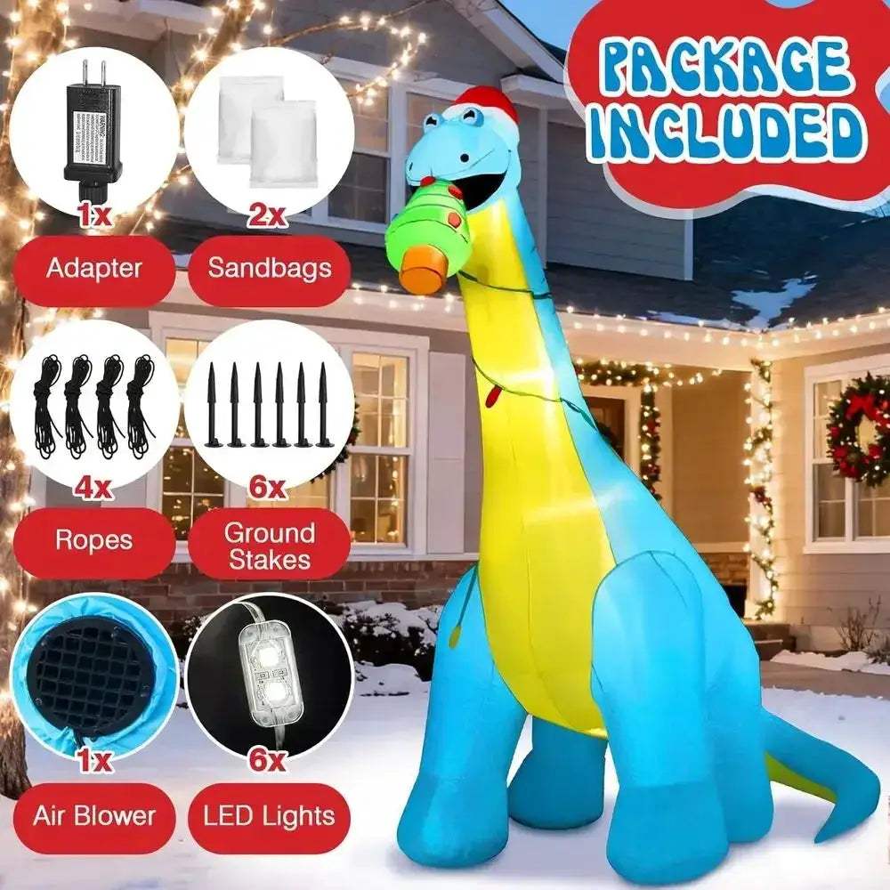 Giant 10Ft Dinosaur Inflatable Outdoor Christmas Decor - ToylandEU