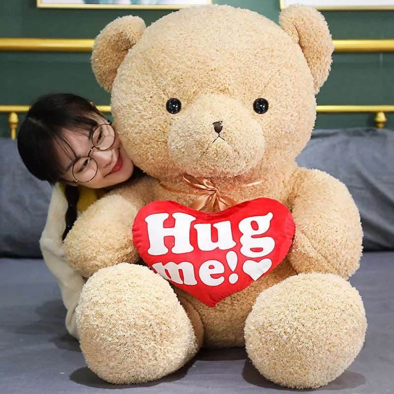 Giant 110cm Cuddly Teddy Bear Holding Heart - Perfect Gift Companion - ToylandEU