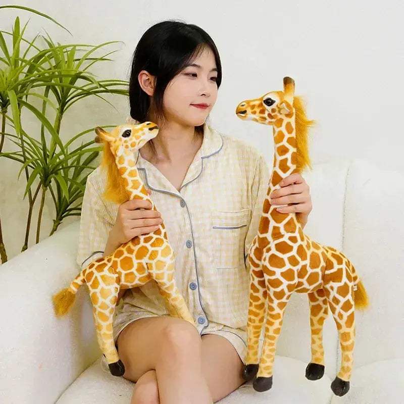 Giant 140CM Giraffe Plush Toy Realistic Soft Stuffed Animal - ToylandEU