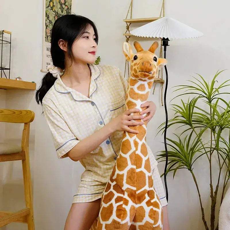 Giant 140CM Giraffe Plush Toy Realistic Soft Stuffed Animal - ToylandEU