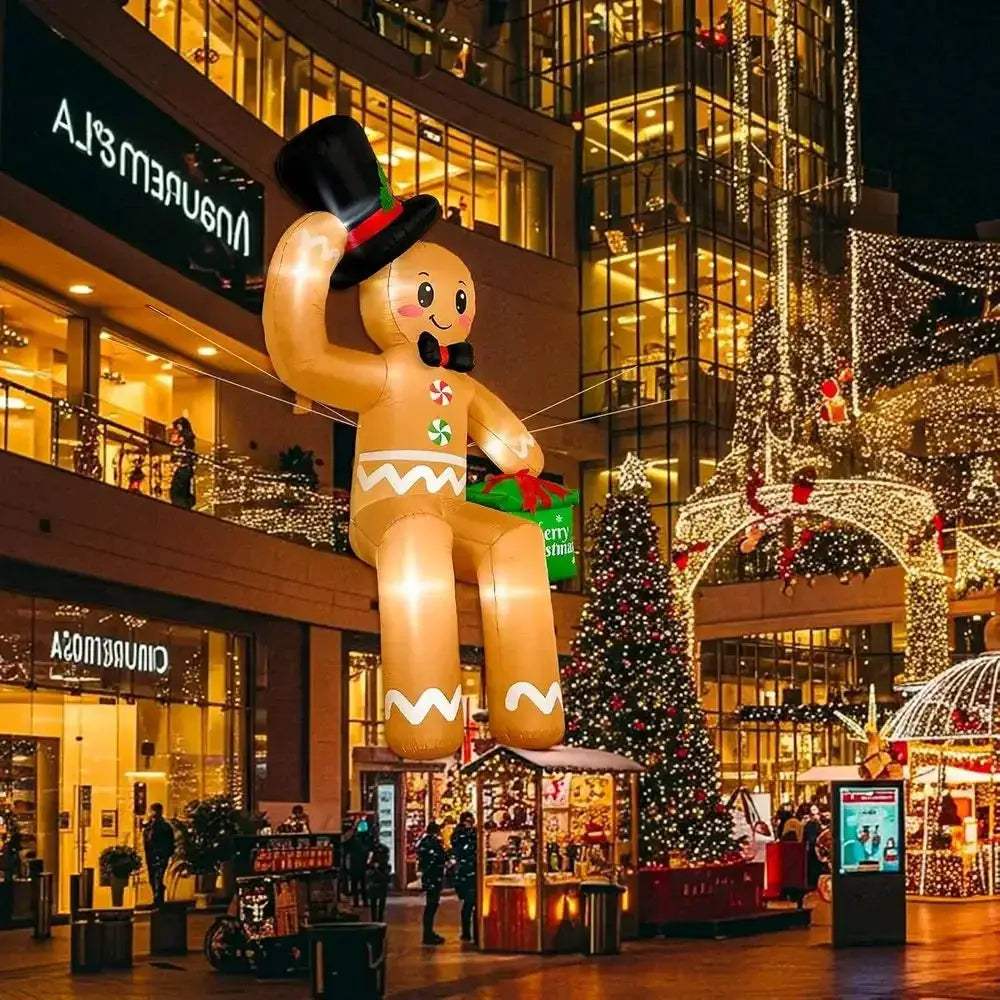 Giant 16ft Outdoor Christmas Inflatable Gingerbread LED Decoration - ToylandEU