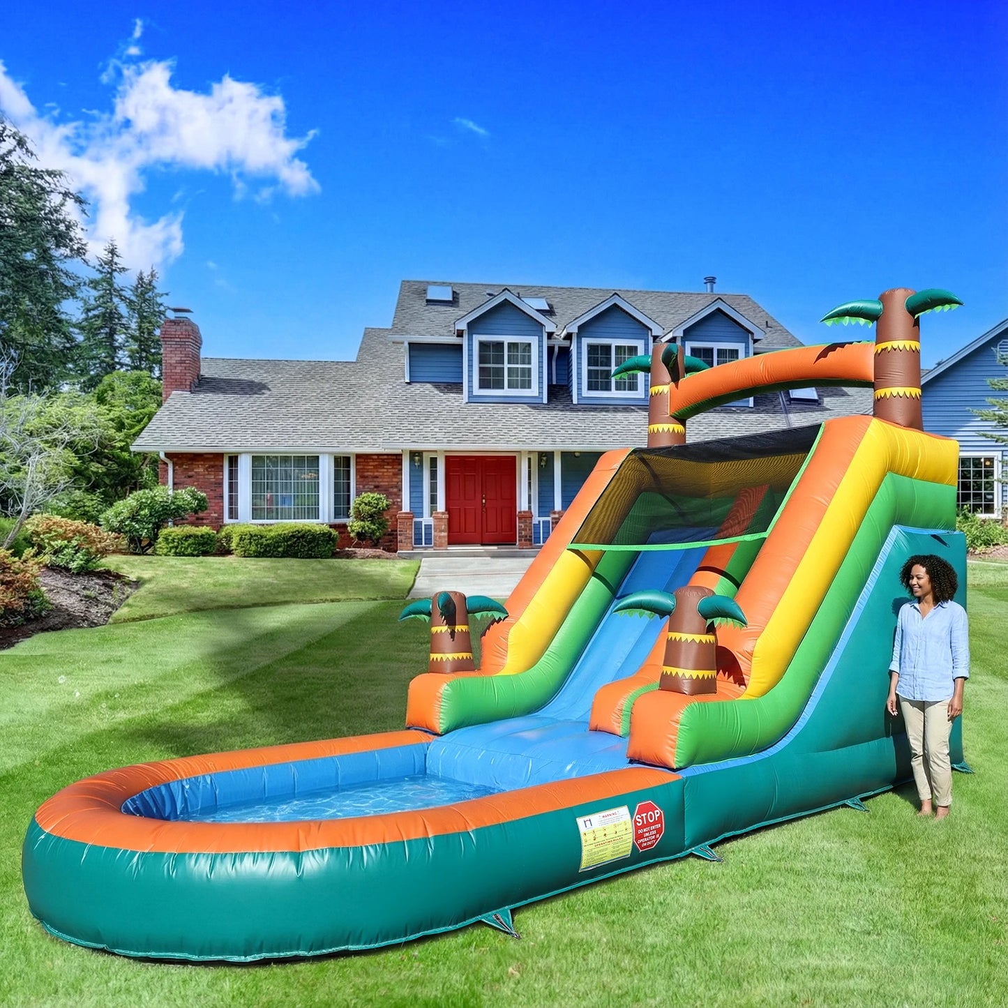 Giant 21ft Inflatable Water Slide With Premium PVC Build