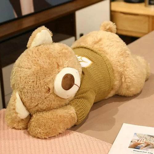 Giant 80/100CM Cuddly Sweater Bear Plush Toy - Soft & Adorable - ToylandEU