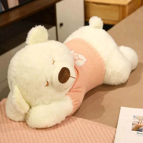 Giant 80/100CM Cuddly Sweater Bear Plush Toy - Soft & Adorable - ToylandEU