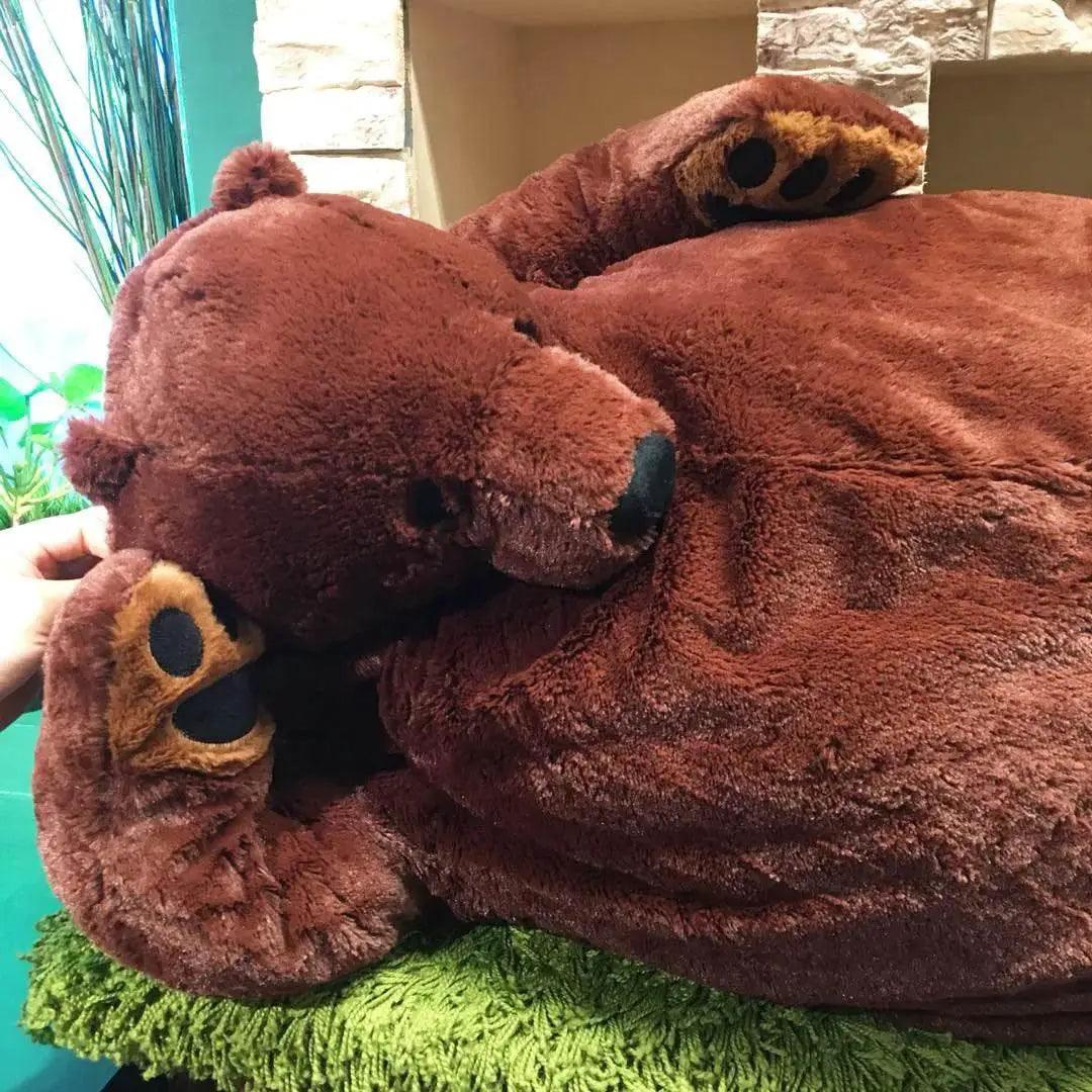  1M Big Simulation Brown Bear Plush Toy Stuffed Animal Giant Mr Boss Bear Plush Doll Pillow Soft Cushion Kids Birthday Gift -  ToylandEU™