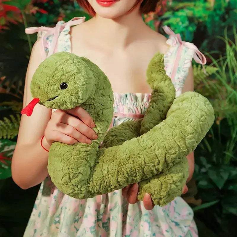 Giant Cartoon Snake Plush Toy For Kids With Tongue Out - ToylandEU