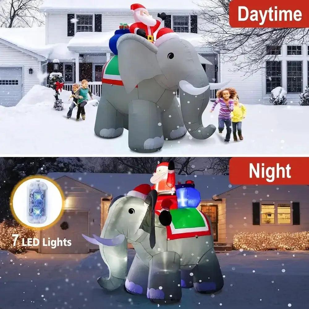  Giant Christmas Elephant Inflatable LED Lights Outdoor -  ToylandEU™