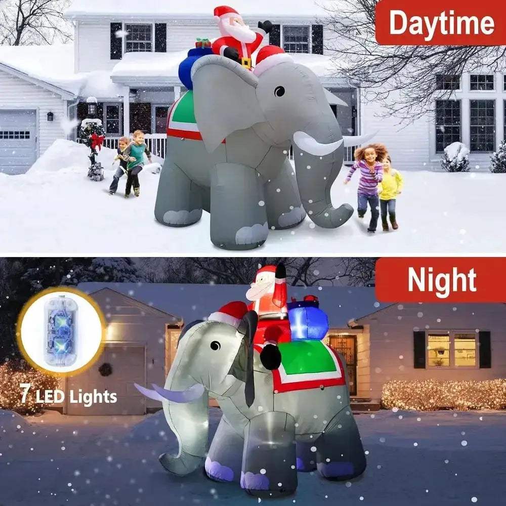 Giant Christmas Elephant Inflatable With Led Lights For Outdoor Decor - ToylandEU