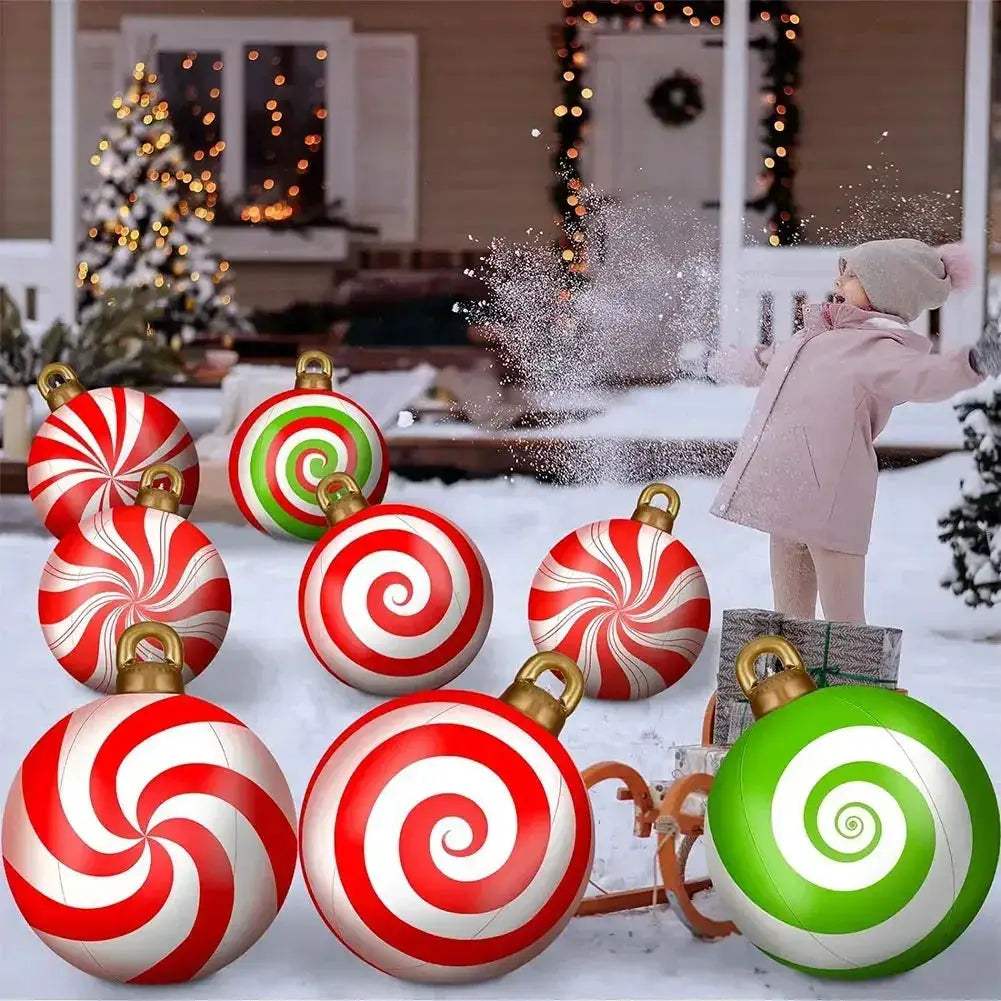 Giant Christmas Inflatable Ball With LED Lights For Outdoor Decor - ToylandEU