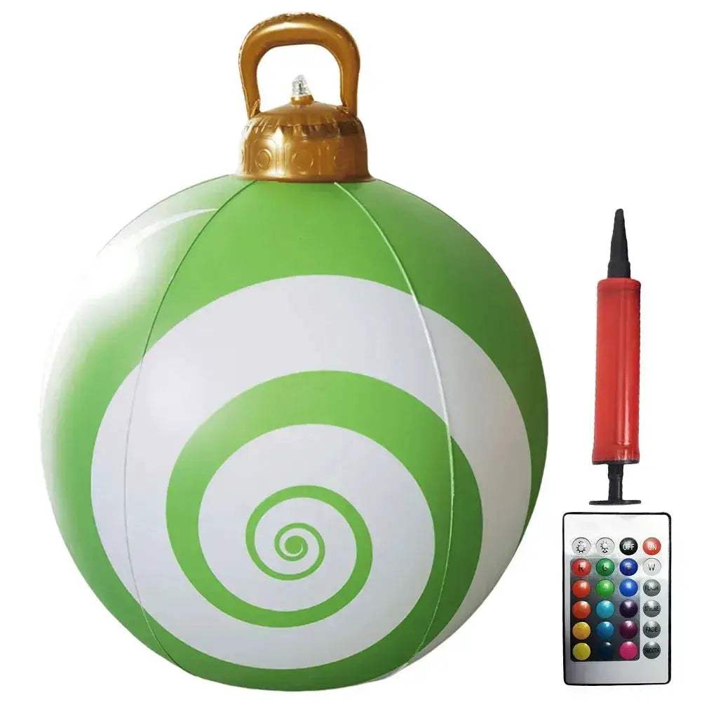 Giant Christmas Inflatable Ball With LED Lights For Outdoor Decor - ToylandEU