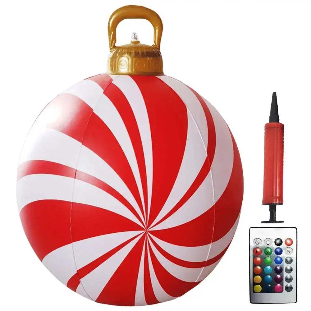 Giant Christmas Inflatable Ball With LED Lights For Outdoor Decor - ToylandEU