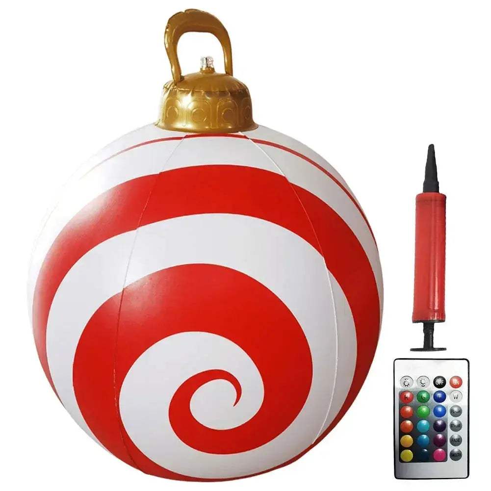 Giant Christmas Inflatable Ball With LED Lights For Outdoor Decor - ToylandEU
