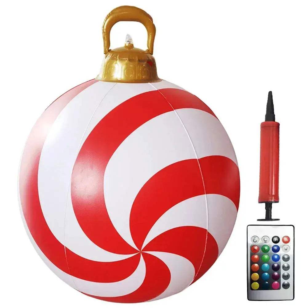 Giant Christmas Inflatable Ball With LED Lights For Outdoor Decor - ToylandEU