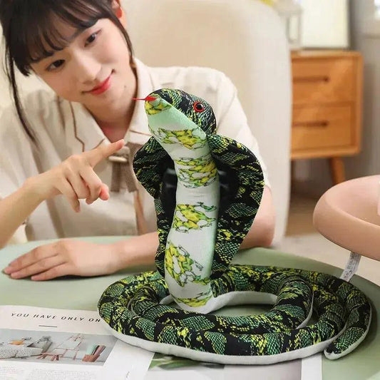  Giant Cobra Plush Toy Coiled Pillow Soft Lifelike -  ToylandEU™