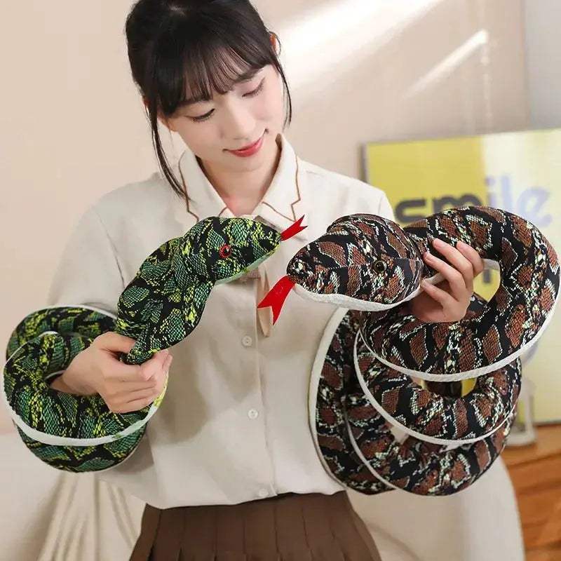 Giant Cobra Plush Toy Coiled Snake Pillow Soft And Lifelike - ToylandEU