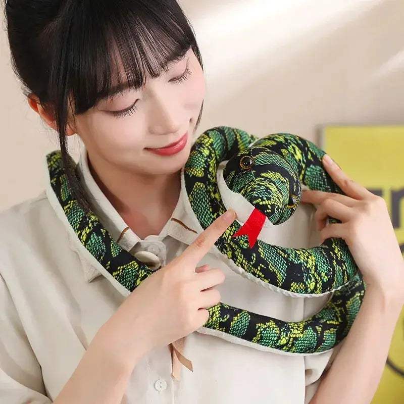 Giant Cobra Plush Toy Coiled Snake Pillow Soft And Lifelike - ToylandEU