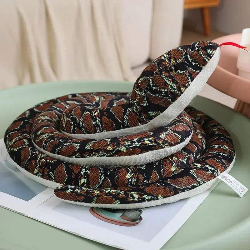 Giant Cobra Plush Toy Coiled Snake Pillow Soft And Lifelike - ToylandEU