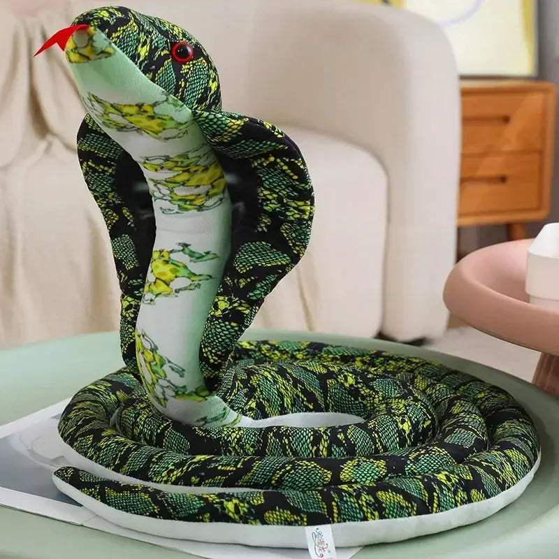 Giant Cobra Plush Toy Coiled Snake Pillow Soft And Lifelike - ToylandEU