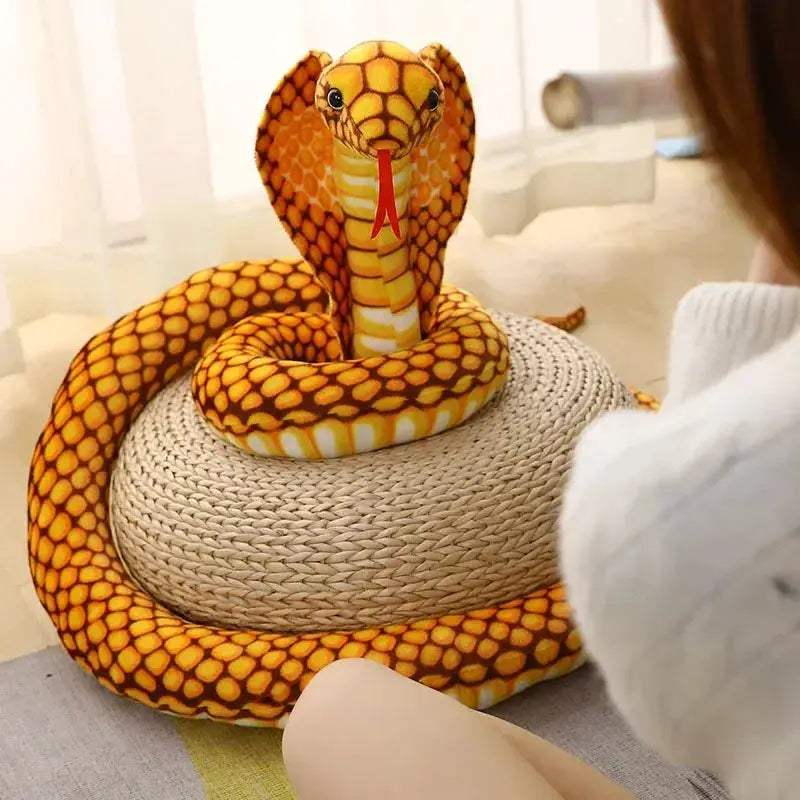 Giant Cobra Plush Toy Snake Soft Stuffed Animal Pillow - ToylandEU
