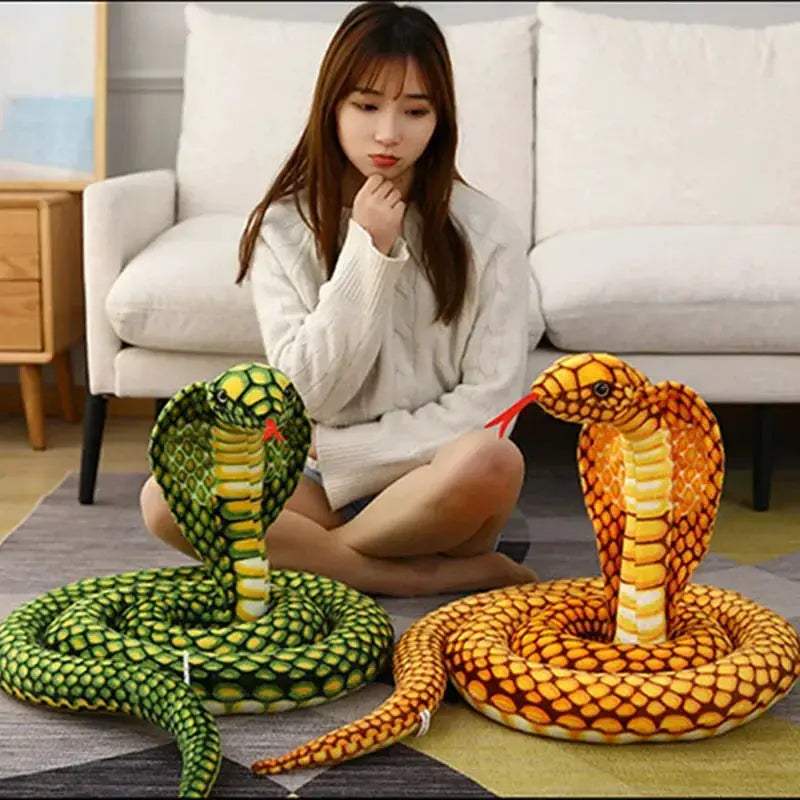 Giant Cobra Plush Toy Snake Soft Stuffed Animal Pillow - ToylandEU